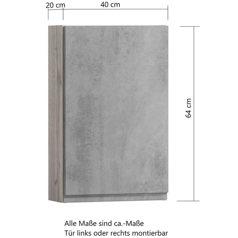 Badeinrichtung Set in Beton Optik - Mia (vierteilig)^Wohnen Discount