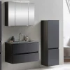 Wohnen Badeinrichtung Set in Dunkelgrau - Natarivos (dreiteilig)