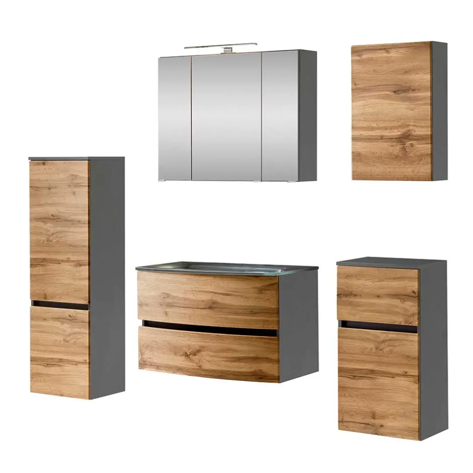 Wohnen Badeszimmer Möbelserie als Set - Vandija (fünfteilig)