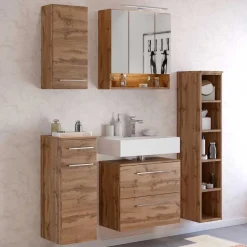 Badezimmer 3D Spiegelschrank in Holz Nachbildung - Lemnas^Wohnen Sale