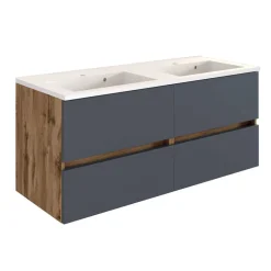 Wohnen Badezimmer Doppel-Waschtisch & Schränke - Athrin (fünfteilig)