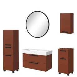 Wohnen Badezimmer Einrichtung Möbelset - Exeler (fünfteilig)