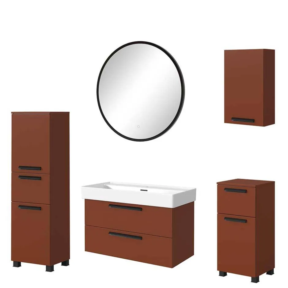 Wohnen Badezimmer Einrichtung Möbelset - Exeler (fünfteilig)