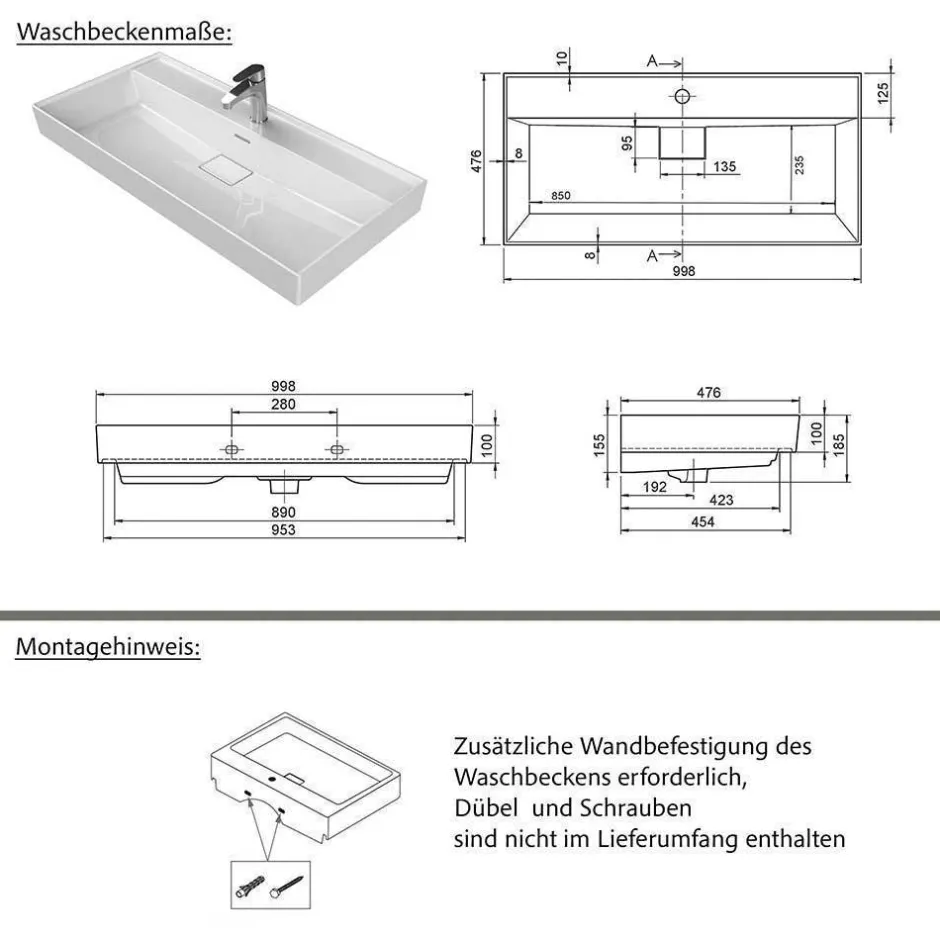 Wohnen Badezimmer Einrichtung Möbelset - Exeler (fünfteilig)