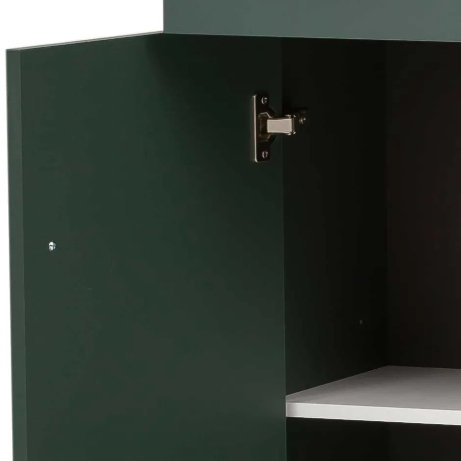 Wohnen Badezimmer Highboard in Dunkelgrün & Gold - Aqua