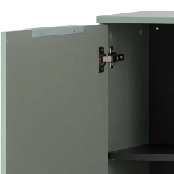 Wohnen Badezimmer Highboard in Graugrün und Eiche - Liz