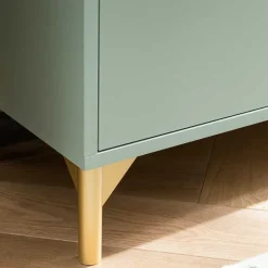 Badezimmer Highboard in Graugrün & Gold - Vilatata^Wohnen New