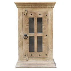 Wohnen Badezimmer Hängeschrank aus Glas & Massivholz - Abid