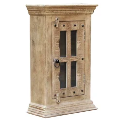 Wohnen Badezimmer Hängeschrank aus Glas & Massivholz - Abid