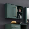 Wohnen Badezimmer Hängeschrank in Dunkelgrün & Gold - Aqua
