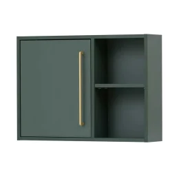 Wohnen Badezimmer Hängeschrank in Dunkelgrün & Gold - Aqua