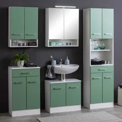 Wohnen Badezimmer Hängeschrank mit Front Grün - Loenixa