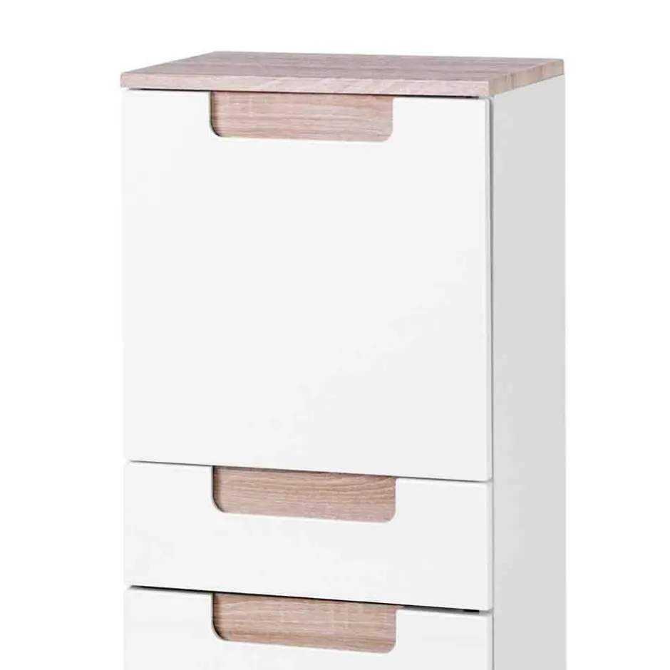 Badezimmer Hängeschrank Tymos in Weiß Hochglanz^Wohnen New