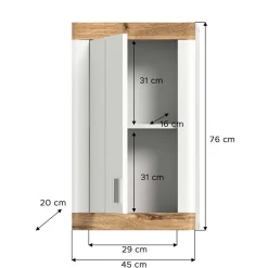 Wohnen Badezimmer Hängeschrank 45x76x20 cm - Hihat
