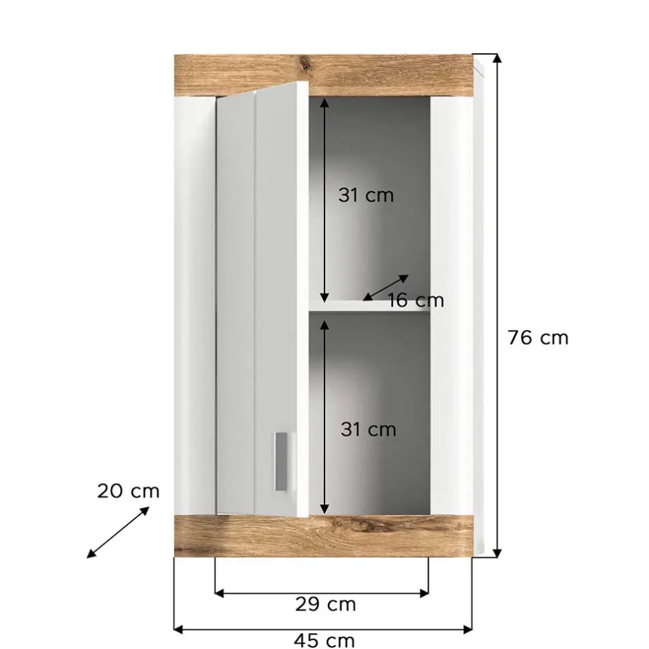 Wohnen Badezimmer Hängeschrank 45x76x20 cm - Hihat