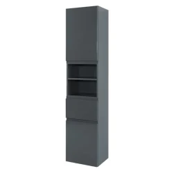 Badezimmer Hochschrank Blaxin in Anthrazit Hochglanz^Wohnen Outlet