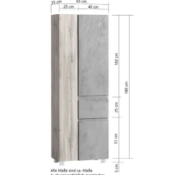 Badezimmer Hochschrank breit mit drei Türen - Eight^Wohnen Clearance