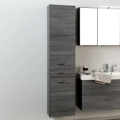 Badezimmer Hochschrank Darina in Grau^Wohnen