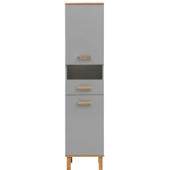 Wohnen Badezimmer Hochschrank in Platingrau - Nienzo