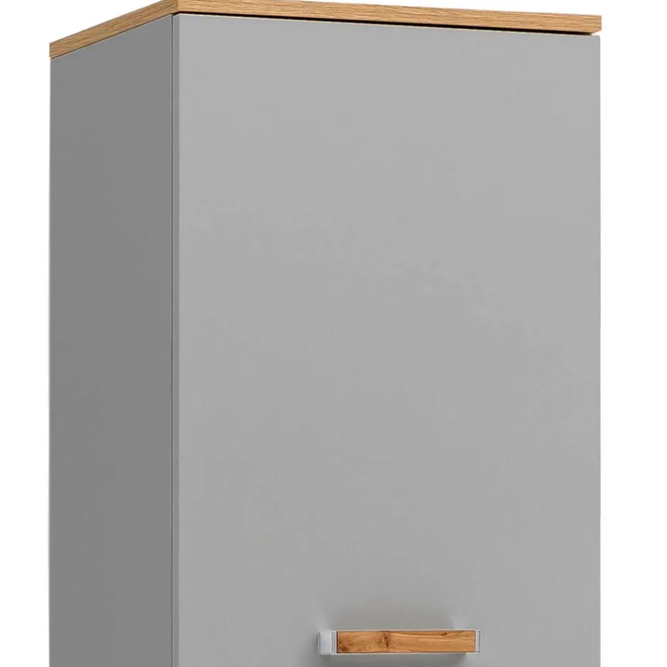 Wohnen Badezimmer Hochschrank in Platingrau - Nienzo