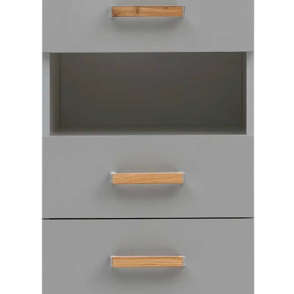 Wohnen Badezimmer Hochschrank in Platingrau - Nienzo