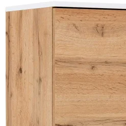 Wohnen Badezimmer Hochschrank in Eiche NB mit Weiß - Voinla