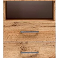 Wohnen Badezimmer Hochschrank in Eiche NB mit Weiß - Voinla