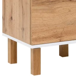 Wohnen Badezimmer Hochschrank in Eiche NB mit Weiß - Voinla