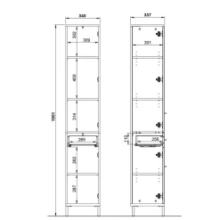 Wohnen Badezimmer Hochschrank in Hellgrau - Dolida