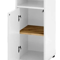 Wohnen Badezimmer Hochschrank in Weiß mit Wildeiche - Alenta