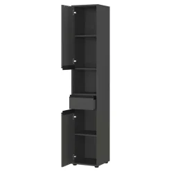 Badezimmer Hochschrank in Dunkelgrau - Rufu^Wohnen Clearance