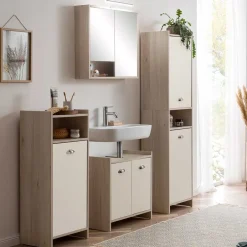 Badezimmer Hochschrank mit zwei Türen und Fach - Togban^Wohnen