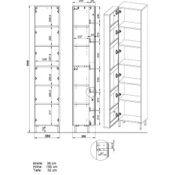Badezimmer Hochschrank mit Spiegeltür - Nadals^Wohnen Clearance