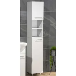 Wohnen Badezimmer Hochschrank mit Fächern und Türen - Nancyssa