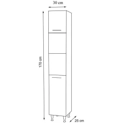 Wohnen Badezimmer Hochschrank mit Fächern und Türen - Nancyssa