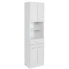 Badezimmer Hochschrank 4-türig & 2 Fächer - Skiranov^Wohnen Outlet