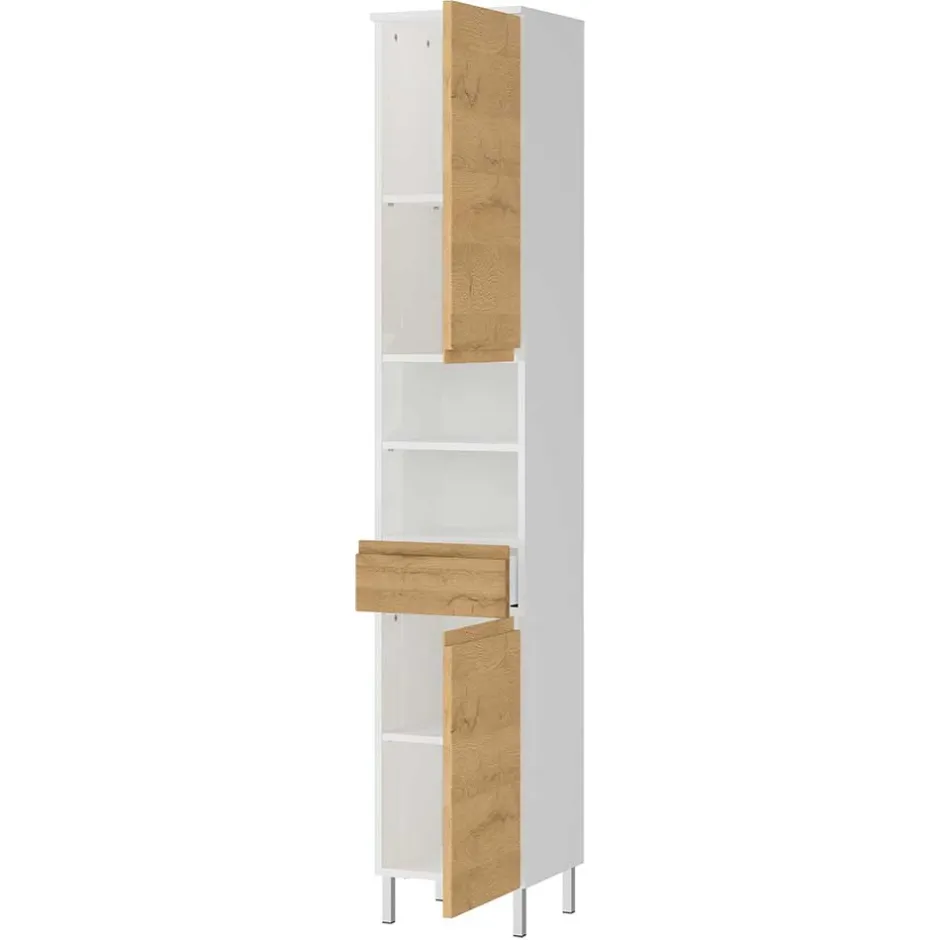 Wohnen Badezimmer Hochschrank zweifarbig - Aspariavo