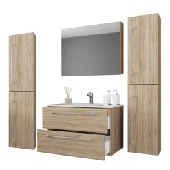 Badezimmer in Holznachbildung Sonoma-Eiche - Caleena (vierteilig)^Wohnen Hot