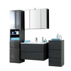 Wohnen Badezimmer Kombination Blaxin mit 3D Spiegelschrank (vierteilig)