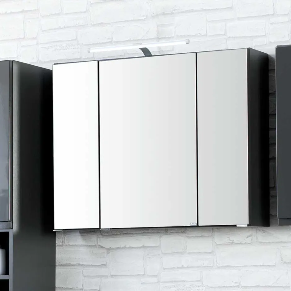 Wohnen Badezimmer Kombination Blaxin mit 3D Spiegelschrank (vierteilig)