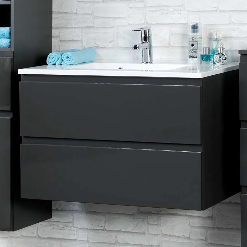 Wohnen Badezimmer Kombination Blaxin mit 3D Spiegelschrank (vierteilig)