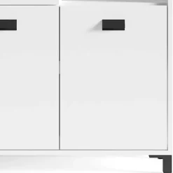 Badezimmer Kommode in Weiß mit Schwarz - Envaton^Wohnen Discount