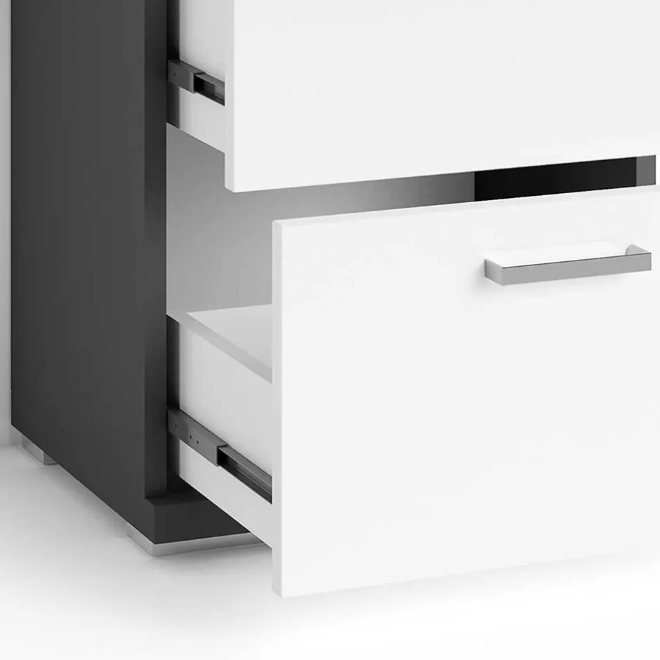 Wohnen Badezimmer Kommode mit drei Schubladen - Asutria