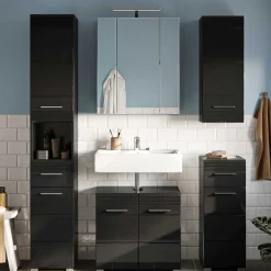 Badezimmer Möbelblock in Schwarz - Culina (fünfteilig)^Wohnen Best