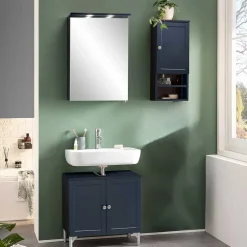 Badezimmer Möbelkombi in Dunkelblau - Canyon (dreiteilig)^Wohnen Outlet