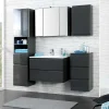 Wohnen Badezimmer Möbelset Blaxin in Anthrazit Hochglanz (fünfteilig)