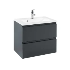 Wohnen Badezimmer Möbelset Blaxin in Anthrazit Hochglanz (fünfteilig)