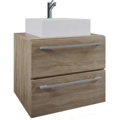 Wohnen Badezimmer Möbelset in Holzoptik - Caleena (dreiteilig)