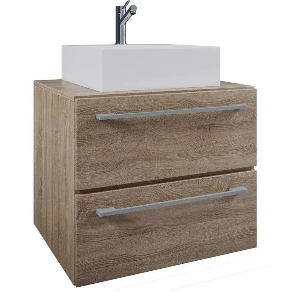 Wohnen Badezimmer Möbelset in Holzoptik - Caleena (dreiteilig)