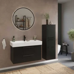 Badezimmer Midischrank in Schwarz - Ostoro^Wohnen Sale